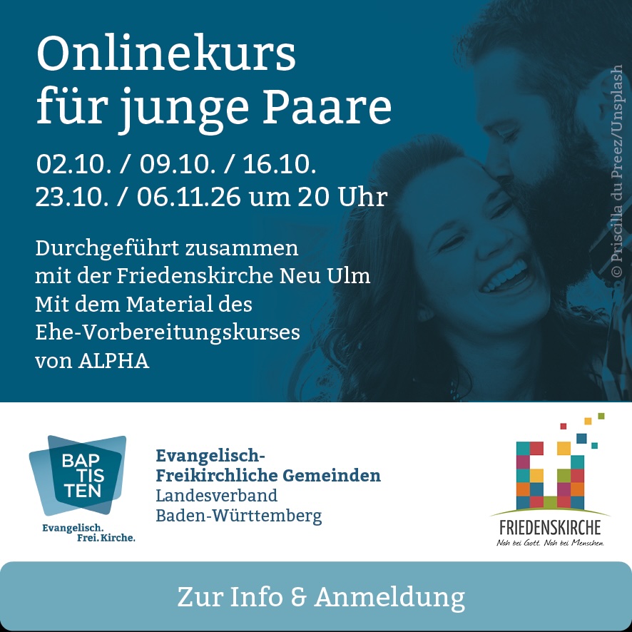 Onlinekurs für junge Paare – 02.10. bis 06.11.2026, jeweils 20 Uhr